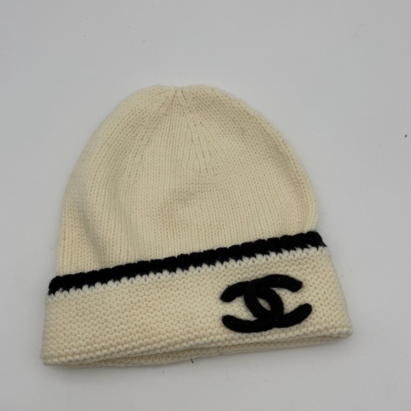 Ivory‎ Knit Beanie with Black CC Logo main image 6